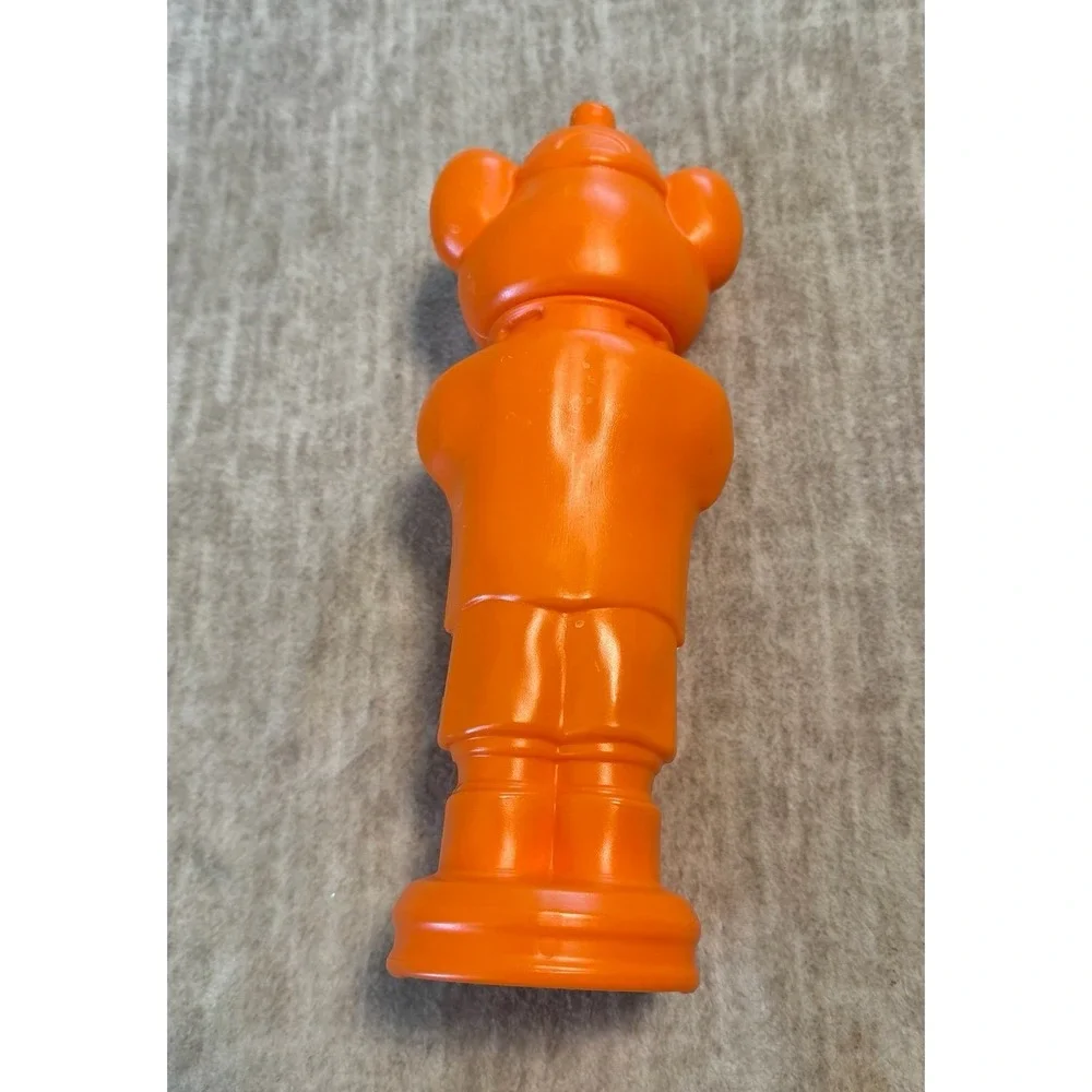 Vintage 80's Whirley Chuck E. Cheese Orange Plastic Straw Holder‎ Cup